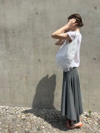 Image 2 of Cora Asymmetrical Viscose Midi Skirt – Grey Melange