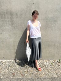 Image 11 of Cora Asymmetrical Viscose Midi Skirt – Grey Melange