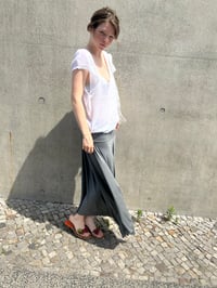 Image 5 of Cora Asymmetrical Viscose Midi Skirt – Grey Melange