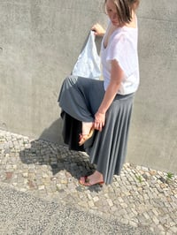 Image 6 of Cora Asymmetrical Viscose Midi Skirt – Grey Melange