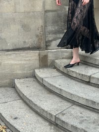 Image 2 of Cora Asymmetrical lace Midi Skirt – black 
