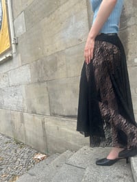 Image 4 of Cora Asymmetrical lace Midi Skirt – black 