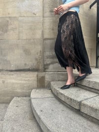 Image 11 of Cora Asymmetrical lace Midi Skirt – black 
