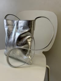 Image 1 of  the silver leather mini tote