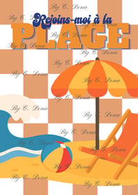 Papier scrap A4 / Affiche à imprimer - Rejoins-moi à la plage