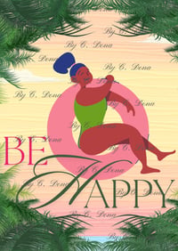 Papier scrap A4 / Affiche à imprimer - Be happy
