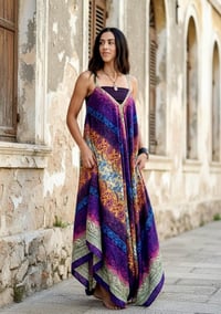 Image 2 of Convertible Wrap Pants 2-in-1 Paisley Wide Leg Overalls - Sunset - 308
