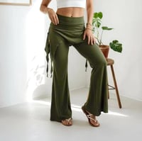 Image 2 of Festival Fairy Pants – Rayon Flare Yoga Pants, Stretchy Disco Wear - 17