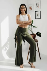 Image 3 of Festival Fairy Pants – Rayon Flare Yoga Pants, Stretchy Disco Wear - 17