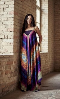 Image 4 of Convertible Wrap Pants 2-in-1 Paisley Wide Leg Overalls - Sunset - 308