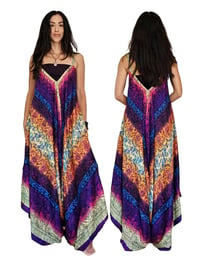Image 5 of Convertible Wrap Pants 2-in-1 Paisley Wide Leg Overalls - Sunset - 308
