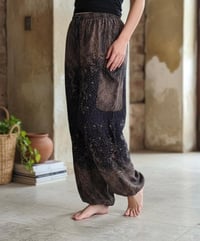 Image 8 of Boho Harem Pants Starry Night Print | High Crotch Elastic Waist - Black