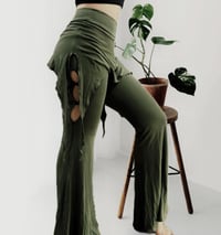 Image 1 of Festival Fairy Pants – Rayon Flare Yoga Pants, Stretchy Disco Wear - 17