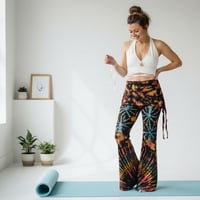 Image 3 of Festival Fairy Pants – Rayon Tie Dye Flare Yoga Pants, Stretchy Disco Wear - 14