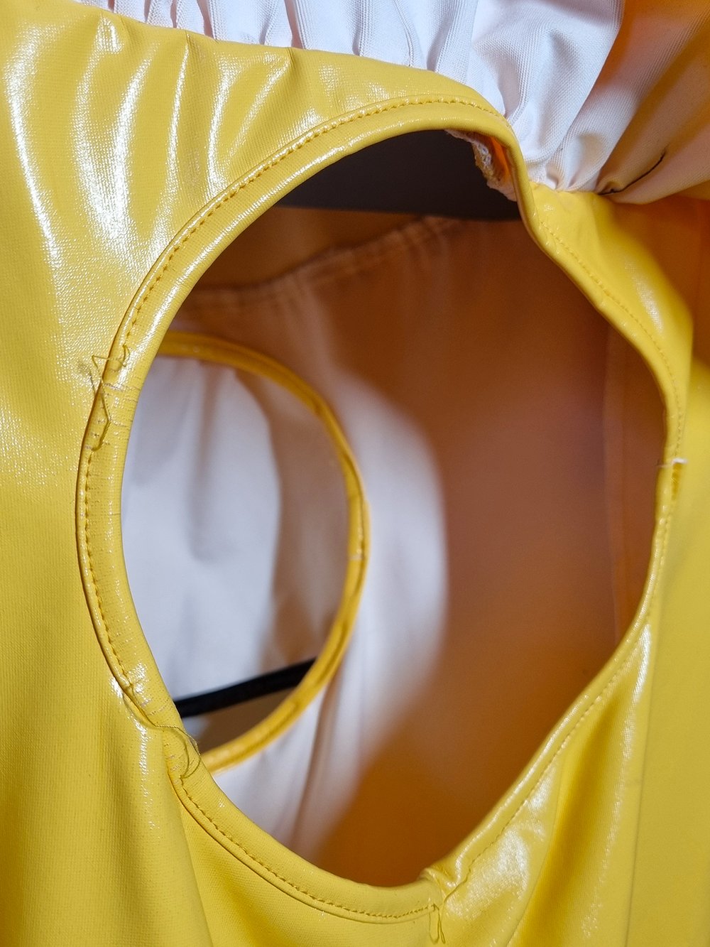YELLOW PVC PEEK-A-BOO RUFFLE DRESS