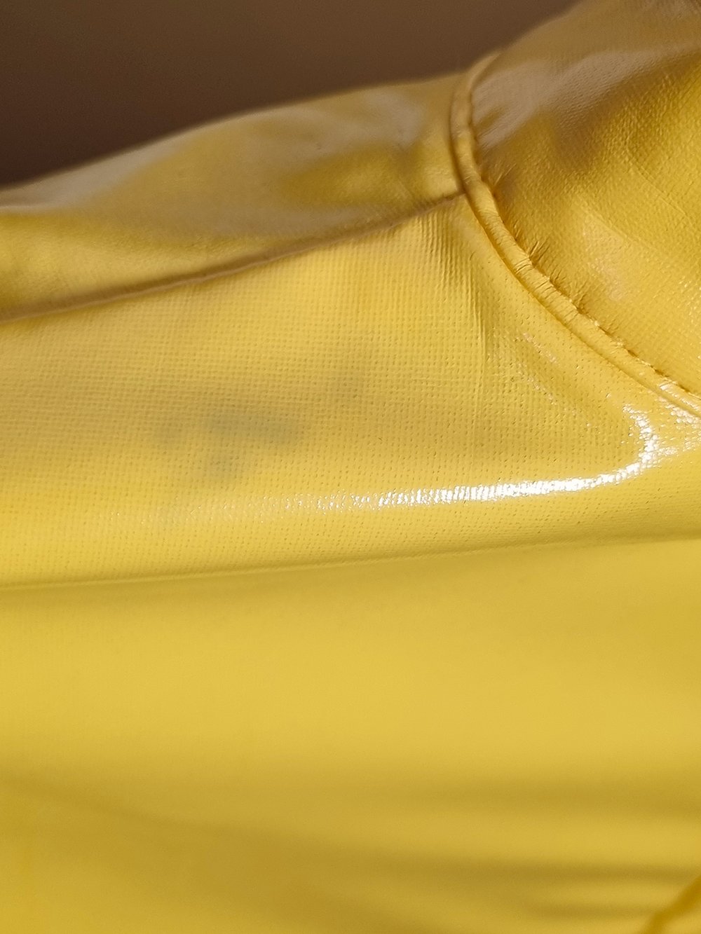 YELLOW PVC PEEK-A-BOO RUFFLE DRESS