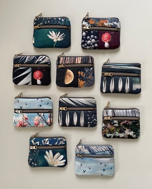 Image of Stitchwort twiggery, double zipper pouch, fits cards
