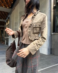 Image 4 of BEIGE FRILL CROPPED JACKET