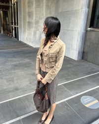 Image 5 of BEIGE FRILL CROPPED JACKET