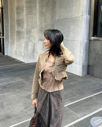 Image 6 of BEIGE FRILL CROPPED JACKET