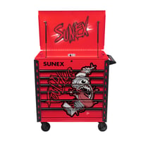 Image 2 of SQUINDO SUNEX – FOUL PLUG – 34" 6 DRAWER PREMIUM SERVICE CART – RED