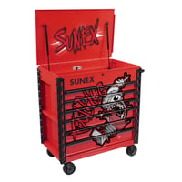 Image 1 of SQUINDO SUNEX – FOUL PLUG – 34" 6 DRAWER PREMIUM SERVICE CART – RED