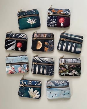 Image of Reeds and mosses, double zipper pouch, fits cards