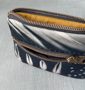 Image of Feathers and barnacles, double zipper pouch, fits cards