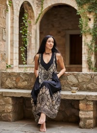 Image 5 of Convertible Wrap Pants 2-in-1 Paisley Wide Leg Overalls - 308
