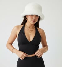 Image 3 of Faux Fur Bucket Hat - Winter Style White - 151