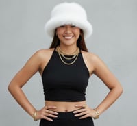 Image 4 of Faux Fur Bucket Hat - Winter Style White - 151