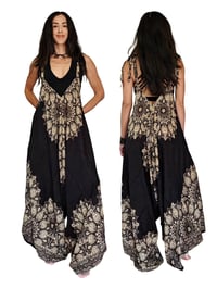 Image 6 of Convertible Wrap Pants 2-in-1 Paisley Wide Leg Overalls - 308