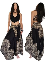 Image 7 of Convertible Wrap Pants 2-in-1 Paisley Wide Leg Overalls - 308