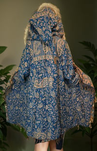 Image 5 of We are trying something new! First, this is our Teal Paisley Hooded Fringe Coat Pls Read On