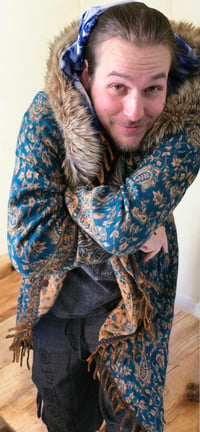 Image 7 of We are trying something new! First, this is our Teal Paisley Hooded Fringe Coat Pls Read On