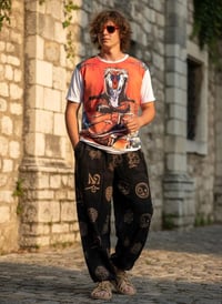 Image 2 of Black Patchwork Yin Yang Festival Pants - 407