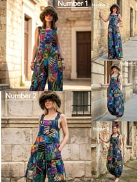 Image 2 of Handmade Thai Patchwork Overalls – Unisex Cotton Festival Jumpsuit