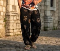 Image 1 of Black Patchwork Yin Yang Festival Pants - 407