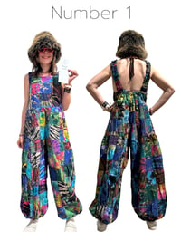 Image 3 of Handmade Thai Patchwork Overalls – Unisex Cotton Festival Jumpsuit