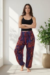 Image 2 of Purple Paisley Winter Harem Pants - 452