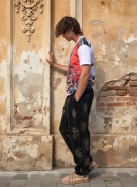 Image 4 of Black Patchwork Yin Yang Festival Pants - 407