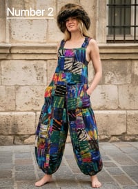 Image 4 of Handmade Thai Patchwork Overalls – Unisex Cotton Festival Jumpsuit