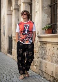 Image 5 of Black Patchwork Yin Yang Festival Pants - 407