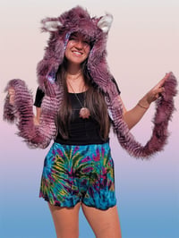 Image 5 of Faux Fur Lavender Feather Bolli Bear Hood - 122