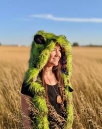 Image 1 of Green Feather Bolli Bear Hood - 121