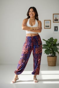 Image 5 of Purple Paisley Winter Harem Pants - 452