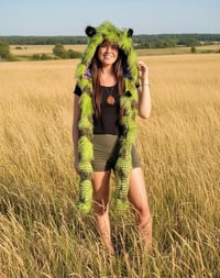 Image 2 of Green Feather Bolli Bear Hood - 121