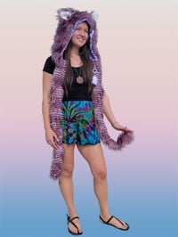 Image 6 of Faux Fur Lavender Feather Bolli Bear Hood - 122