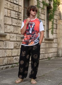 Image 7 of Black Patchwork Yin Yang Festival Pants - 407