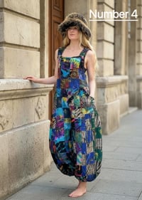 Image 8 of Handmade Thai Patchwork Overalls – Unisex Cotton Festival Jumpsuit